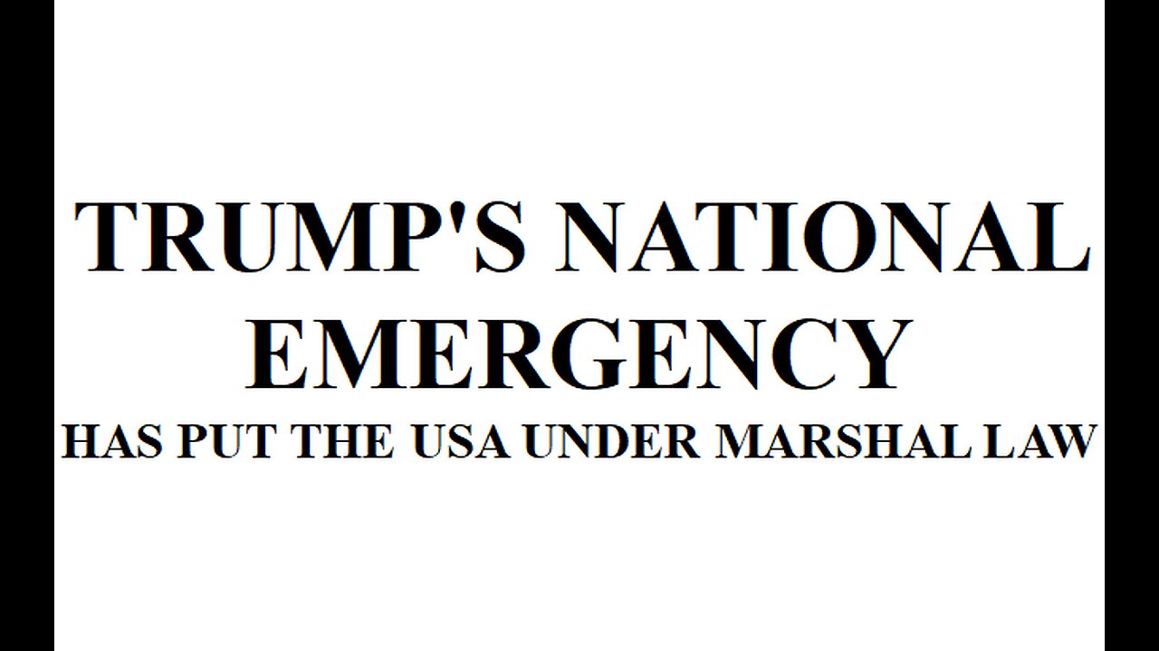 TRUMP'S NATIONAL ECONOMIC EMERGENCY