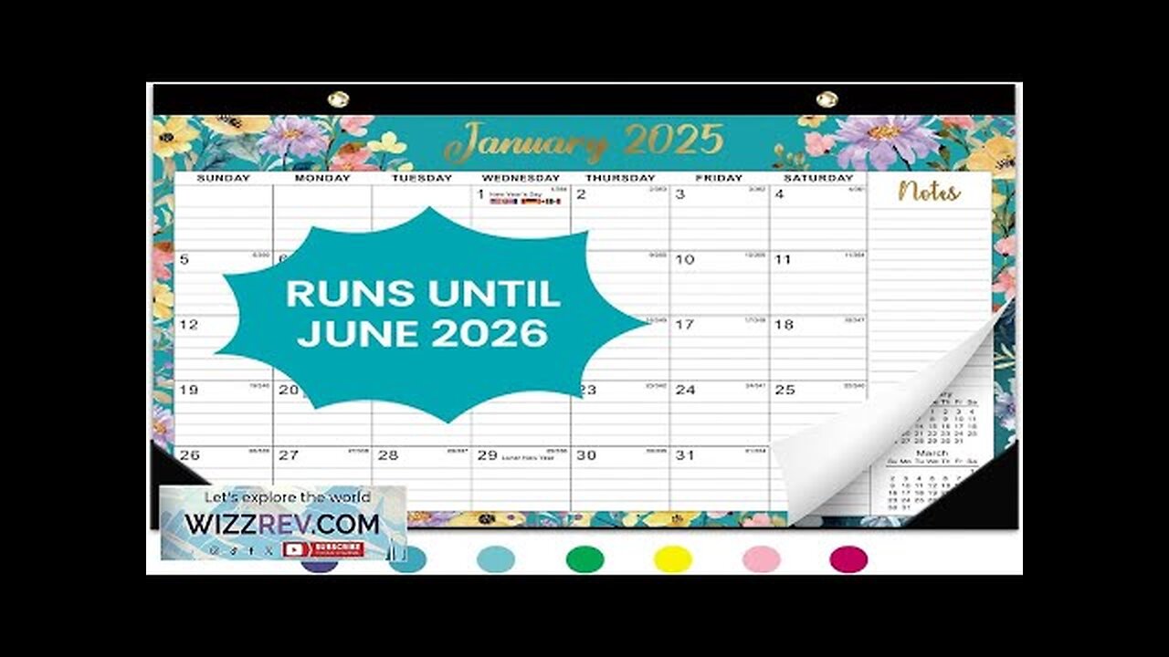 Desk Calendar 2025 18 Months Calendar Runs from January 2025 to June Review