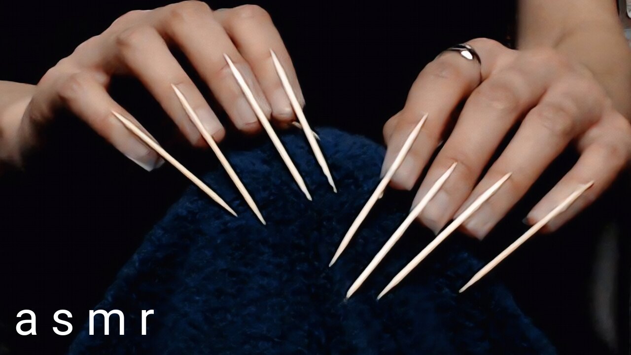 ASMR 🎧 Towel Scratching with Toothpicks (no talking, no tapping)