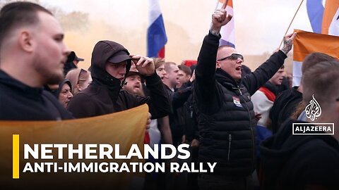 Anti-immigration rally in Amsterdam highlights deep divisions ahead of Dutch election