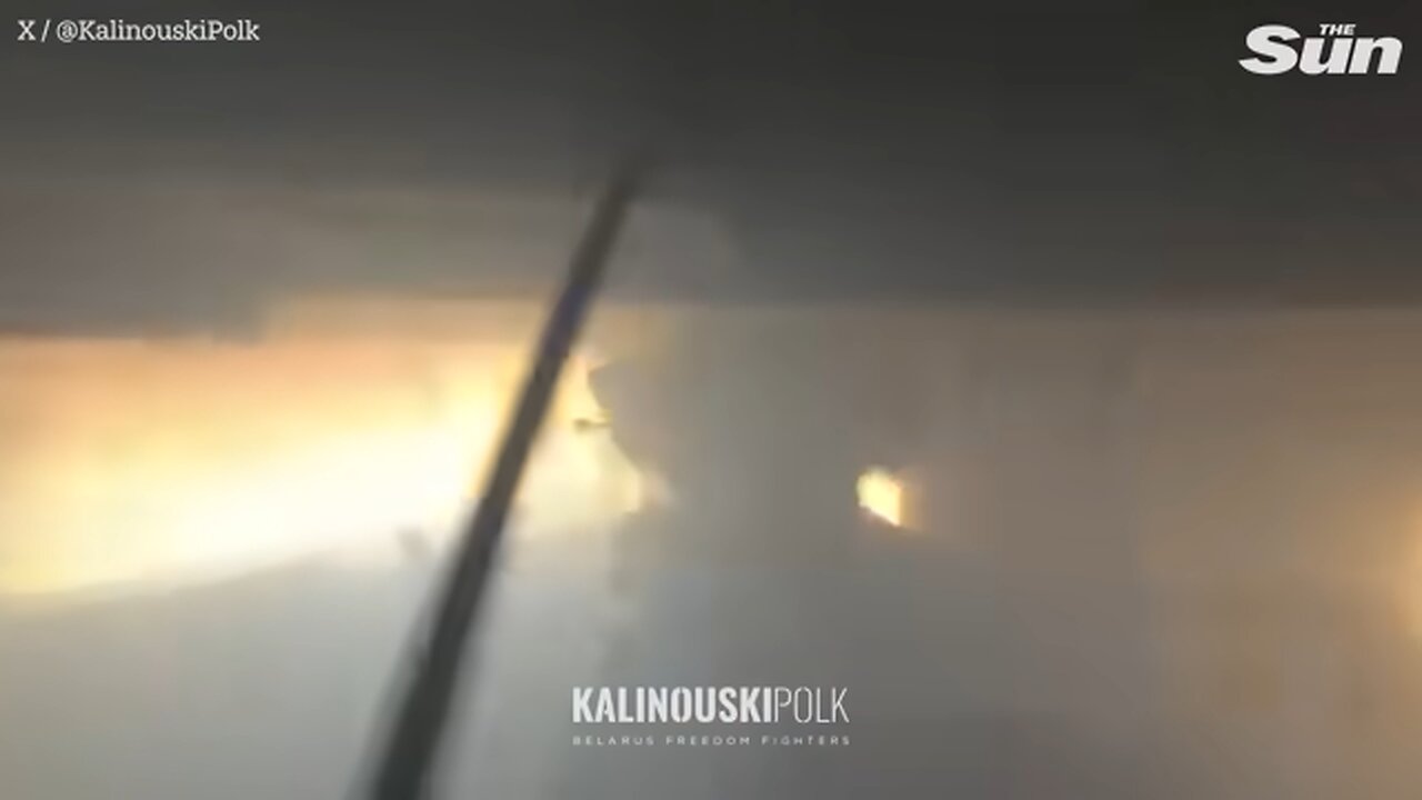 Terrifying moment Ukraine soldiers JUMP from speeding Humvee after Russian strike