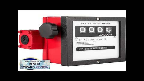 VEVOR Mechanical Fuel Meter 40 GPM Fuel Flow Meter 4-Digital Batch Display Review