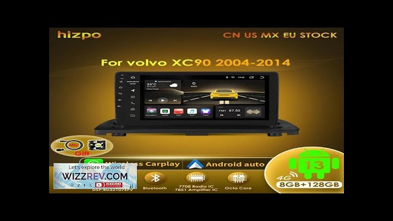 Hizpo 8+128GB Android 13 Car Radio Multimedia For Volvo XC90 2004-2014 AI Review