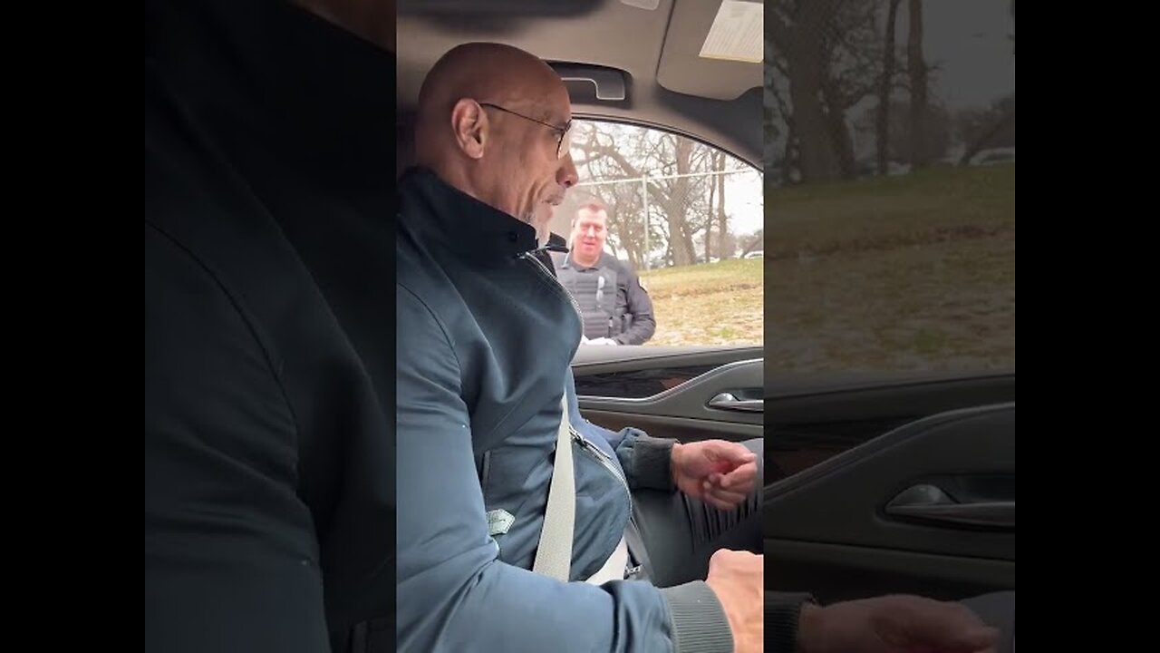 "The Rock Scares Cop with His 'Guns' 😂💪"