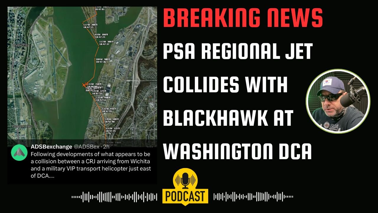 Crash Footage of PSA Regional Jet Colliding with BlackHawk #blackhawkhelicopter #psa