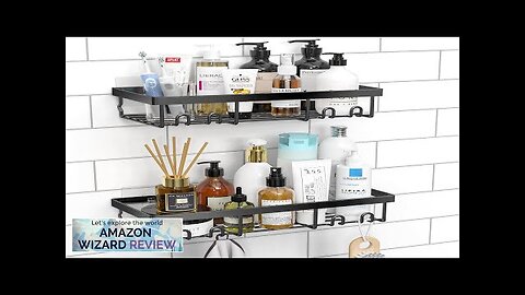 Moforoco Shower Caddy Shelf Organizer Rack Self Adhesive Black Bathroom Shelves Basket Review