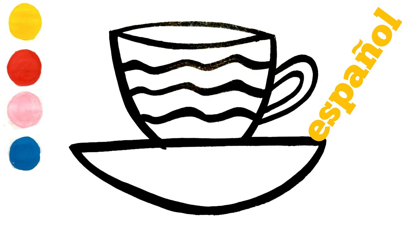 Cómo dibujar una taza con platillo para niños