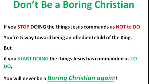 Don’t Be a Boring Christian