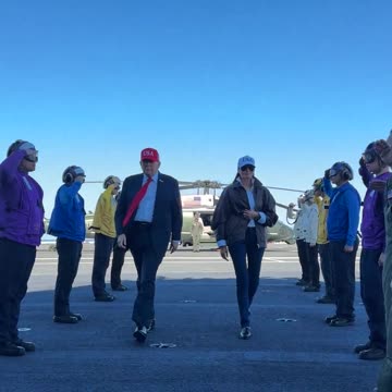 President and First Lady Arrive at USSS George HW Bush