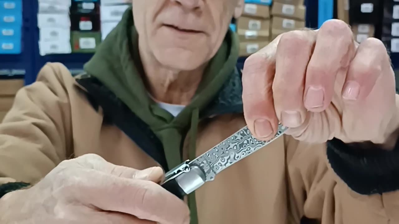 Navaja acero de Damasco 1843