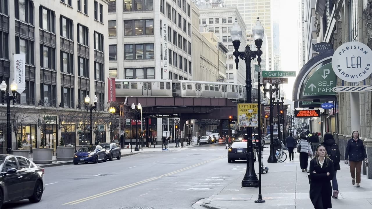 Chicago's "L Train" Elevated at Wabash Ave & East Lake Street