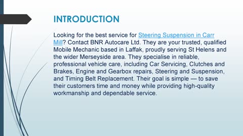 Best service for Steering Suspension in Carr Mill