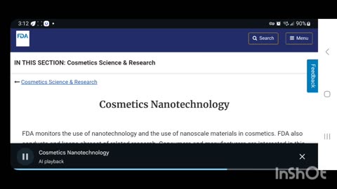 FDA monitors the use of nanotechnology and the use of nanoscale materials in cosmetics