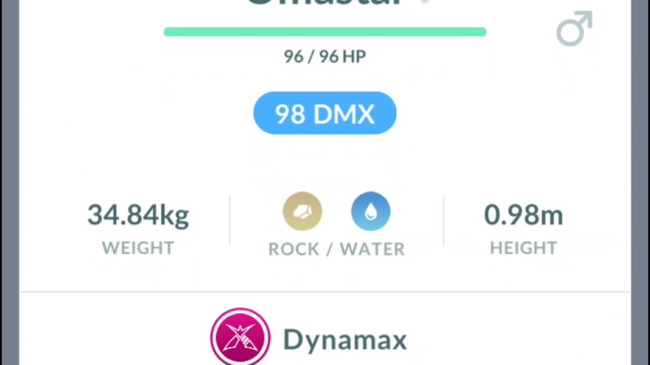 Pokemon Go Evolution - 98% iV Dynamax Omanyte ➡️ Omastar