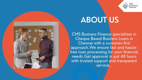 CMS Business Finance – Quick Cheque Based Business Loans in Chennai