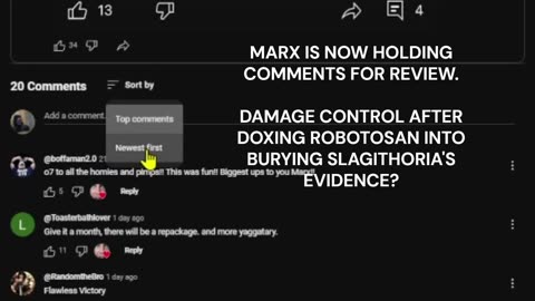 Marx the Noob Hides Comments for Review to Censor Anyone Who Debates His Slander