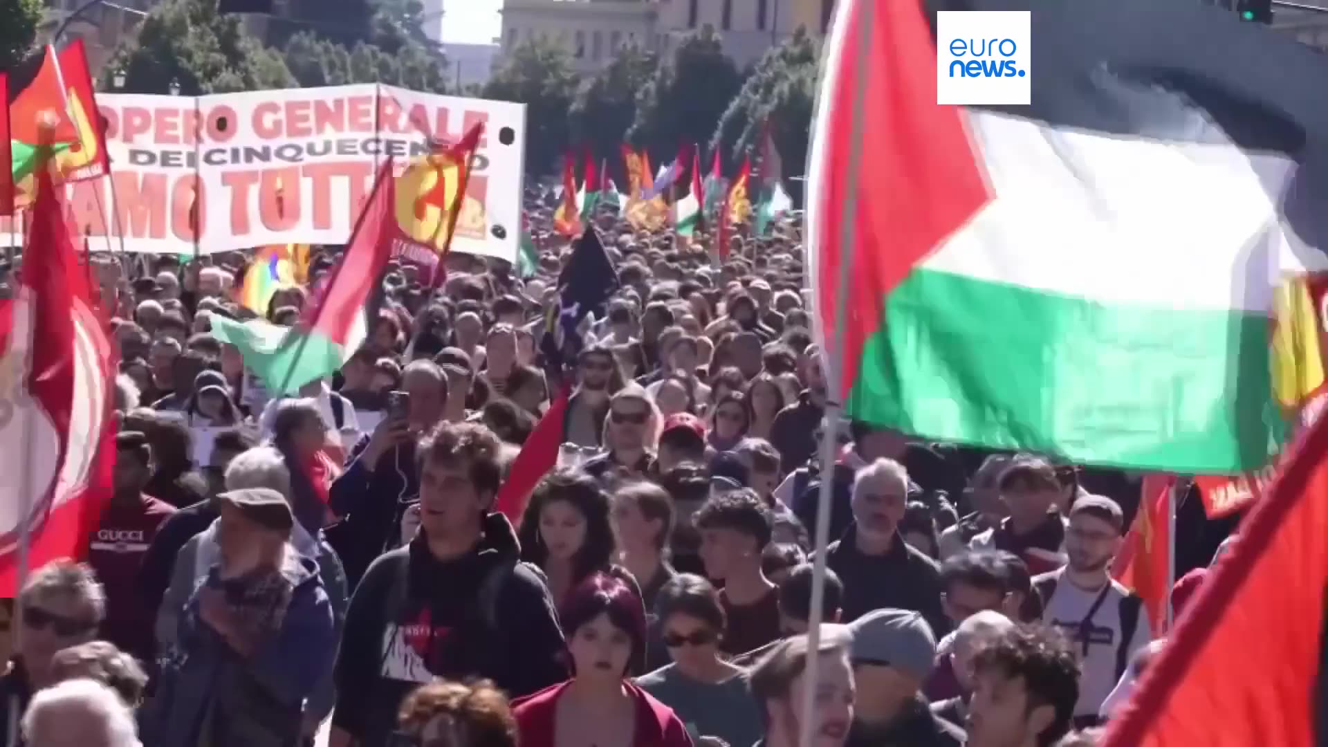 Italy paralysed by nationwide strike in solidarity with intercepted Gaza aid flotilla