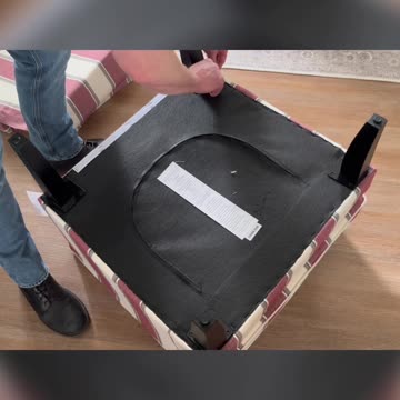 Master Assembly Snugging Bolts with an Allen Wrench, Hulala Comfortable Striped Studded Armchair