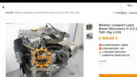 AEPSPIECES.COM - Moteur complet Land Rover Discovery II 2.5 tdi Td5 10p L318