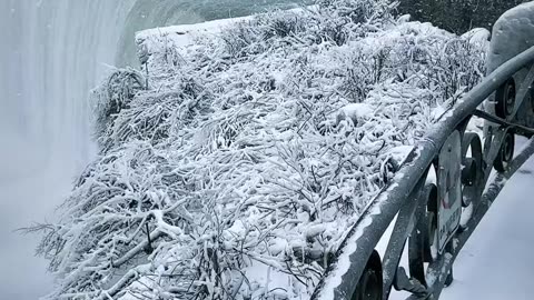 Winter Snowfall at Niagara Falls