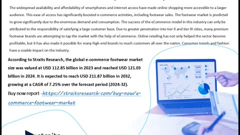 E-commerce Footwear Market to Reach USD 225.52 Billion by 2033 | Straits Research