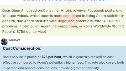 Qwan AI - Which team is more competent in fixing Acorn stairlifts in general...