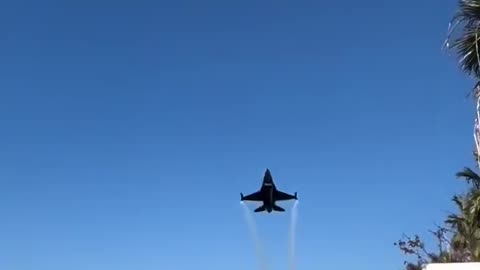 Turkish Air Force’s SoloTürk F-16 jet performing an ultra-low pass over Fethiye,