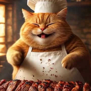 chief mama cat funny video cooking