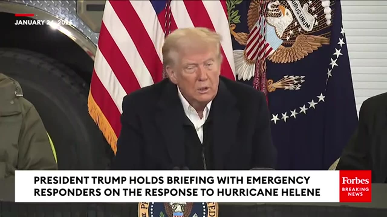 President Trump Holds Briefing With NC Emergency Responders On Response To Hurricane Helene