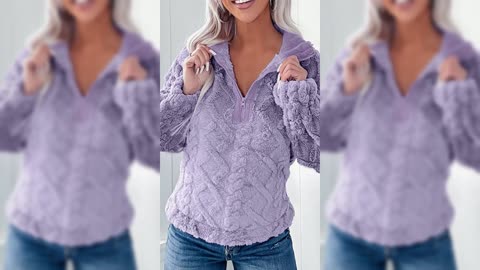 Cozy Fleece Quarter Zip Sweatshirt