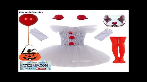 Gray Joker Girls Halloween Costume Tutu Dress Creepy Clown Kids Carnival Party Review