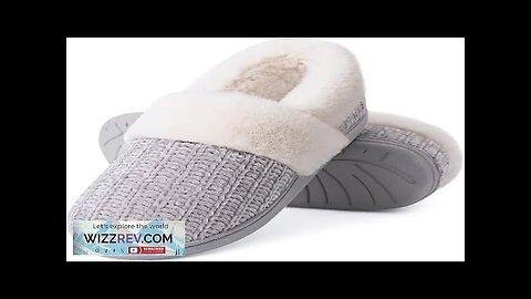 Evshine Women's Fuzzy Memory Foam Closed Back Slippers Chenille Knit Fleece Lined Review