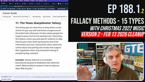 Ep 188.1: Fallacy methods - 15 types . With Christmas 2022 music. Version 2 updates (Feb 2026) 511