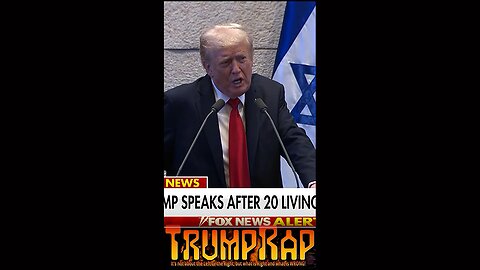 Trump’s Israel Speech Interrupted — “That Was Very Efficient,” He Jokes