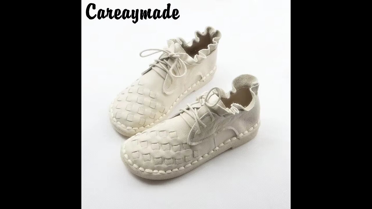 Careaymade-New style Head layer cowhide pure handmade weave shoes