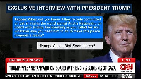 Trump: Netanyahu Is On Board For Ending Gaza Bombing