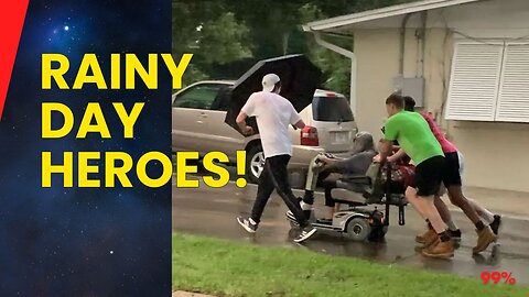 4 YOUNG MEN IN RAIN SHOCK NEIGHBORHOOD! What They Did For Elderly Woman Will Melt Your Heart!