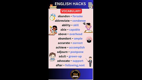 Daily use Important vocabulary words for exam 2025 73 #studyhacks123 #vocabulary #english #shorts