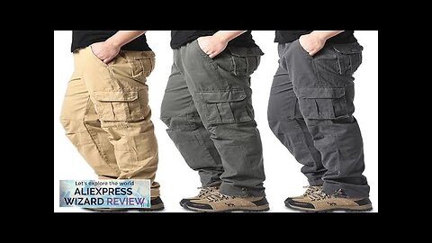 Large Pocket Loose Overalls Men's Outdoor Sports Jogging Tactical Pants Elastic Waist Review