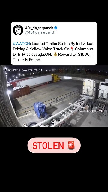 Trailer Stolen In Mississauga