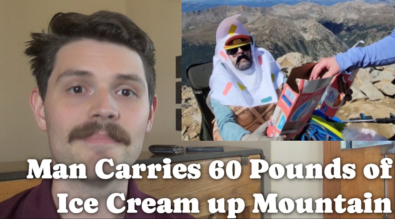 Man Carries 60 Pounds Of Ice Cream Up Mountain