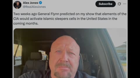Alex Jones : "Gen Flynn predicted that the CIA would activate Islamic sleepers cells in the US