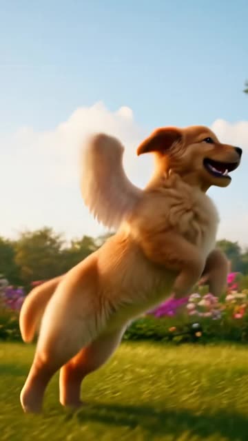 Golden Retriever Puppy with Wings