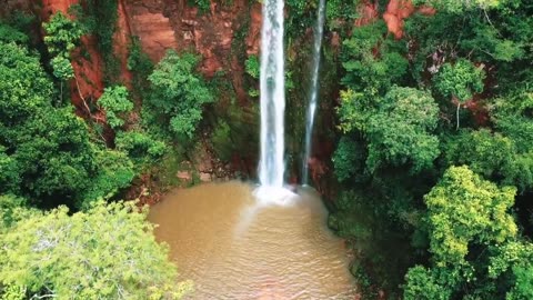 5 Minute calm Waterfall sound with light Music for Stress Relief