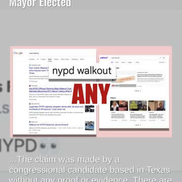 Fact Check: Police Official Says NO Massive Walkout At NYPD After New Mayor Elected