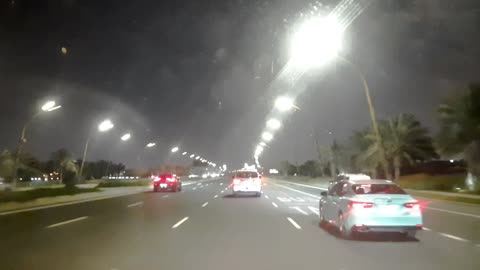 Midnight Car Driving Vlog Video Doha City Qatar