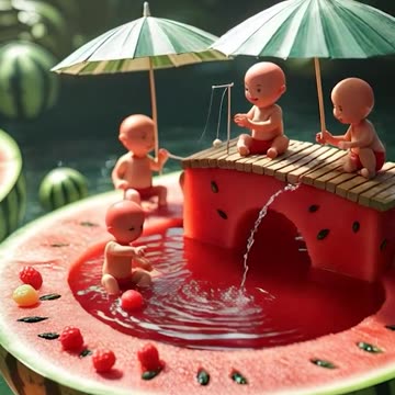 Baby water play summer