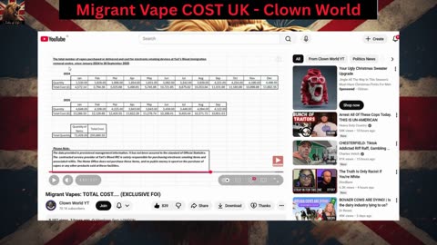 Migrant Vape COST UK - Clown World