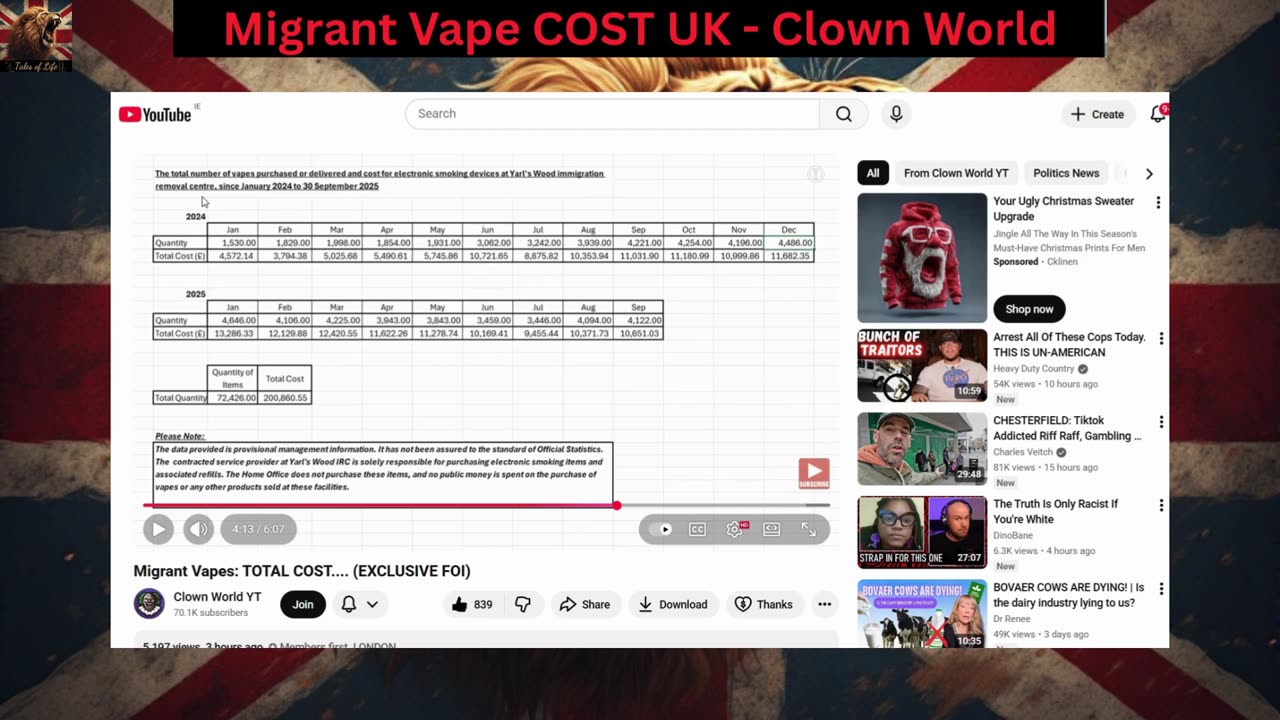 Migrant Vape COST UK - Clown World