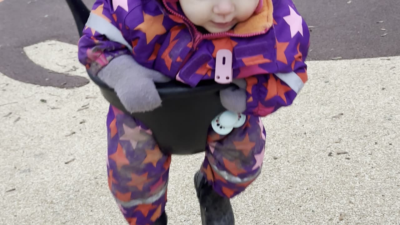 Baby Kayla Riding on the Swing — Cute Playground Moment
